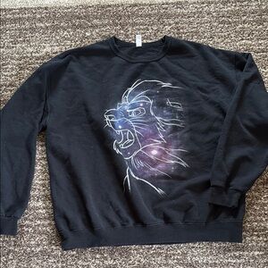 Black Lion King Graphic Sweater